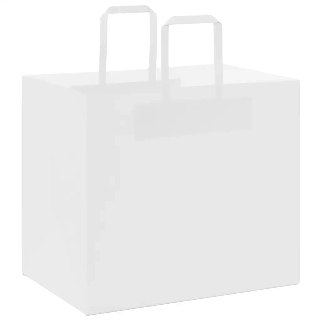 Sacchetti di Carta 50 pz con Manici Bianchi 32x22x28 cm