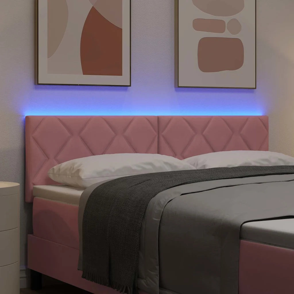 Testiera LED con luci a strisce a LED Rosa 144 cm Velluto 3338225