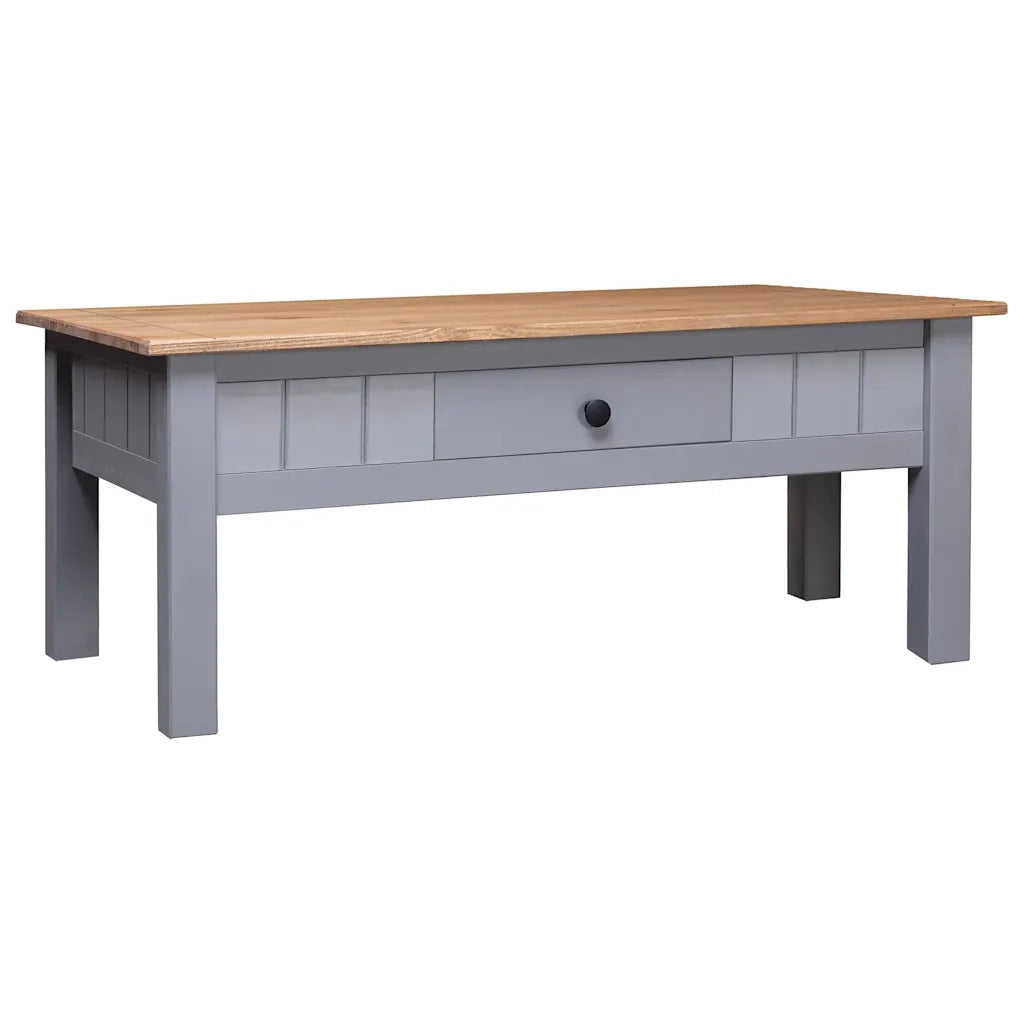 Tavolino Salotto Grigio 100x60x43,5cm Pino Massello Panama Range 282683