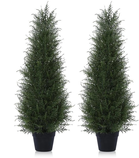 Pianta artificiale di cedro 90cm, albero di cedro artificiale, albero artificiale esterno UV-resistente per casa, soggiorno, camera da letto, ufficio, decorazione (2-pack)