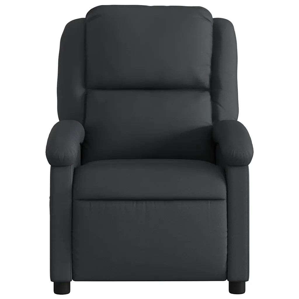 Poltrona Reclinabile Elettrica Nera in Vera Pelle 3204254