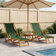 Lettino prendisole pieghevole 2 pcs 3 Posizione Verde 3407823