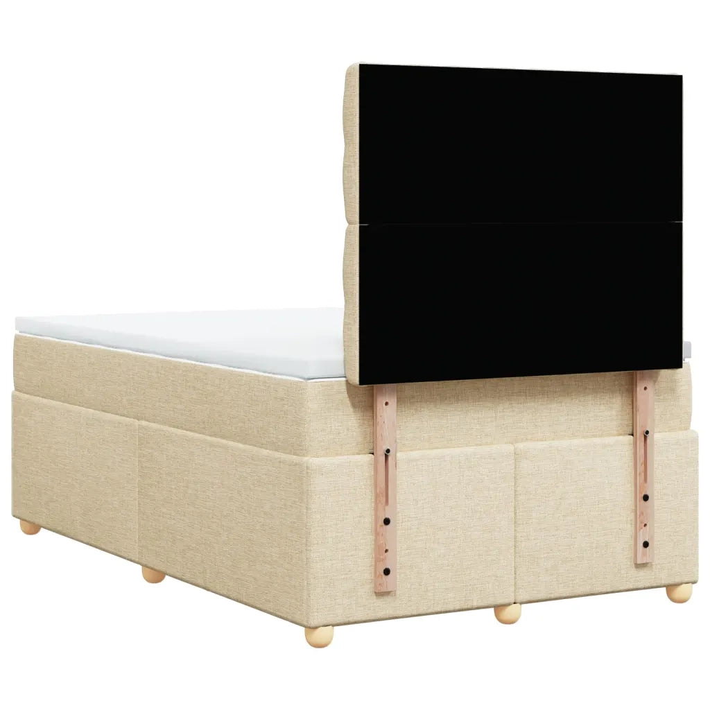 Giroletto a Molle con Materasso Crema 120x200 cm in Tessuto 3291259