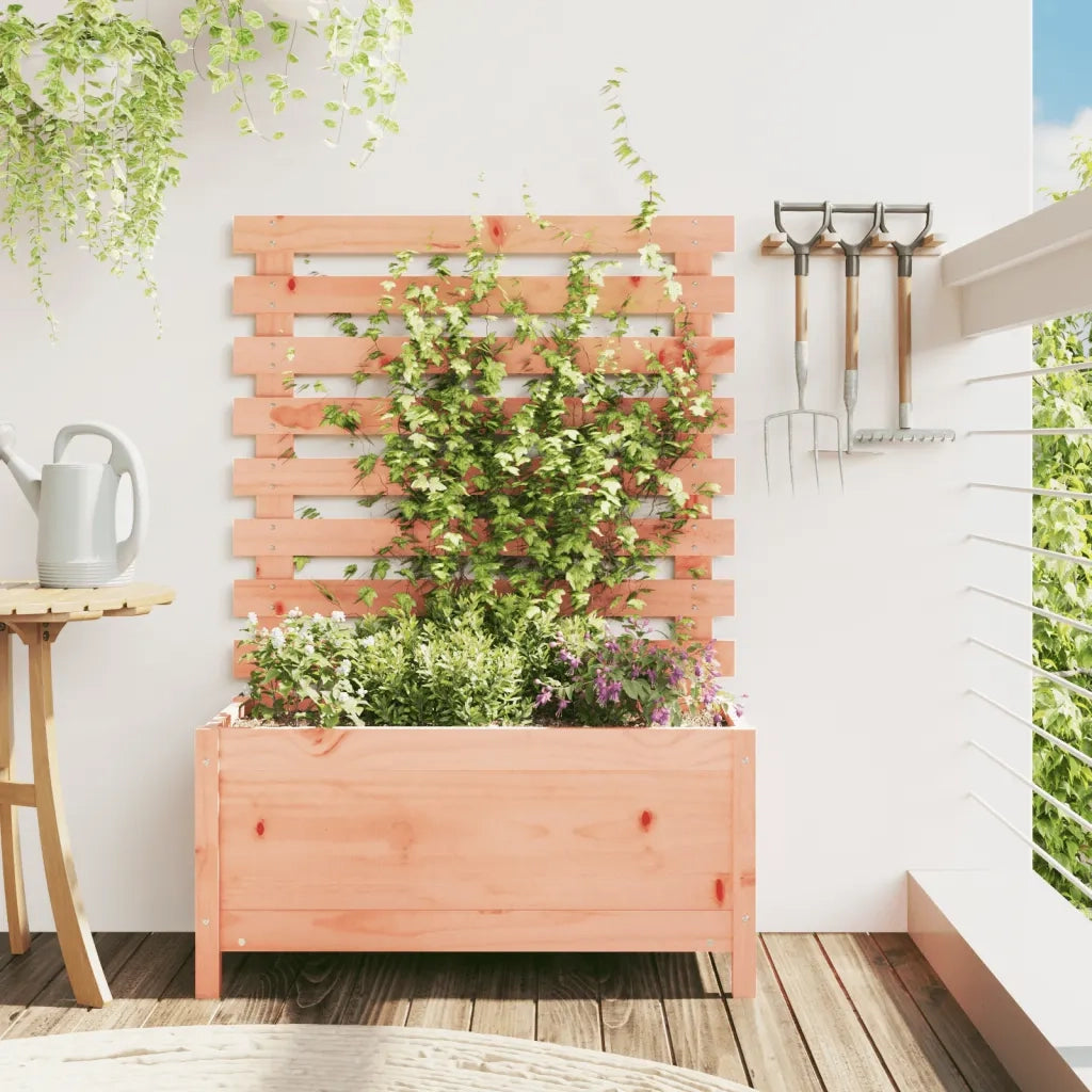 Fioriera Giardino con Rastrelliera-Vaso da Esterno-Contenitore per Piante 79x39,5x114cm Legno Douglas