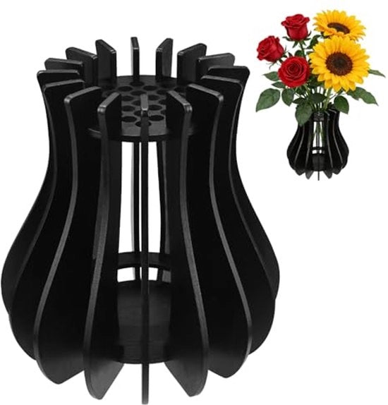 Vaso di legno - Vaso di fiori - Decorazione interna per la casa - Blocco da costruire puzzle vaso 20 cm