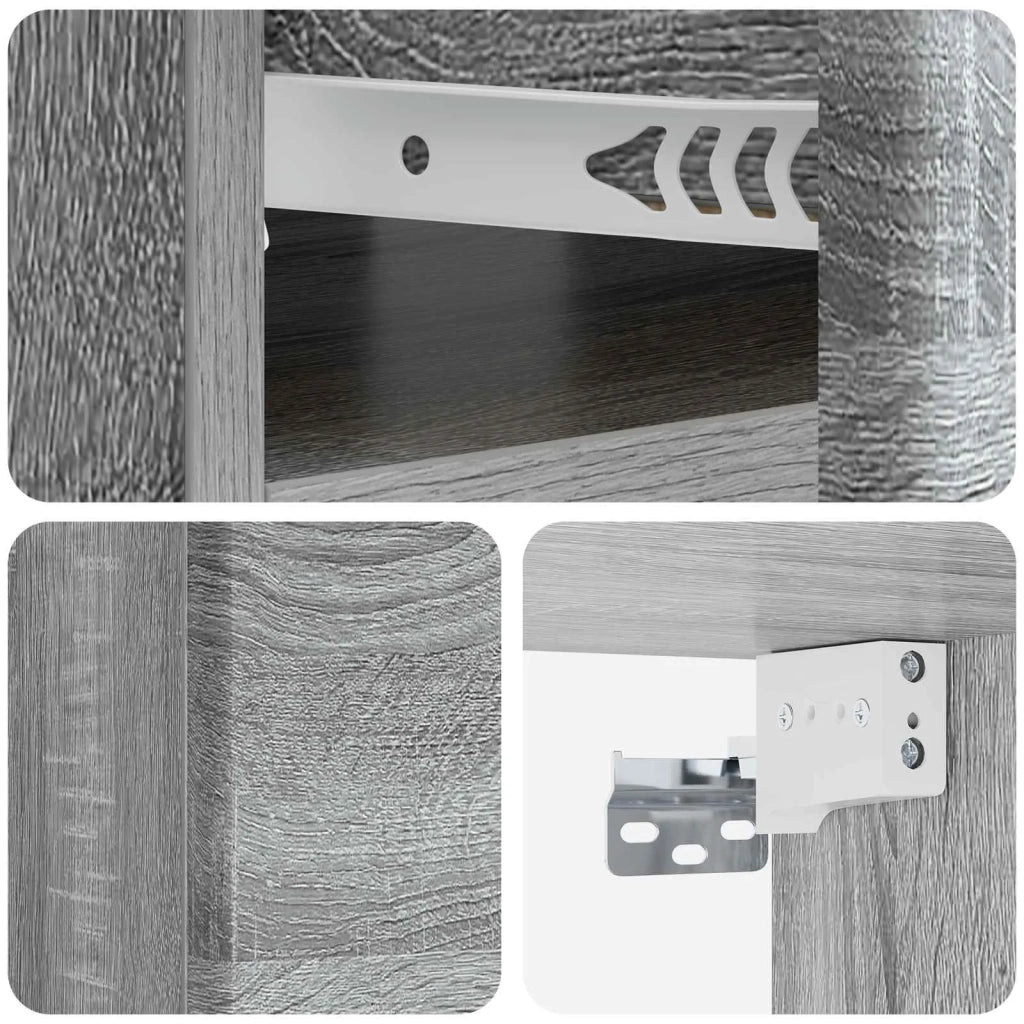 Mobiletto da notte a muro 2 pcs Grigio Sonoma 49 x 34,5 x 20 cm 899138