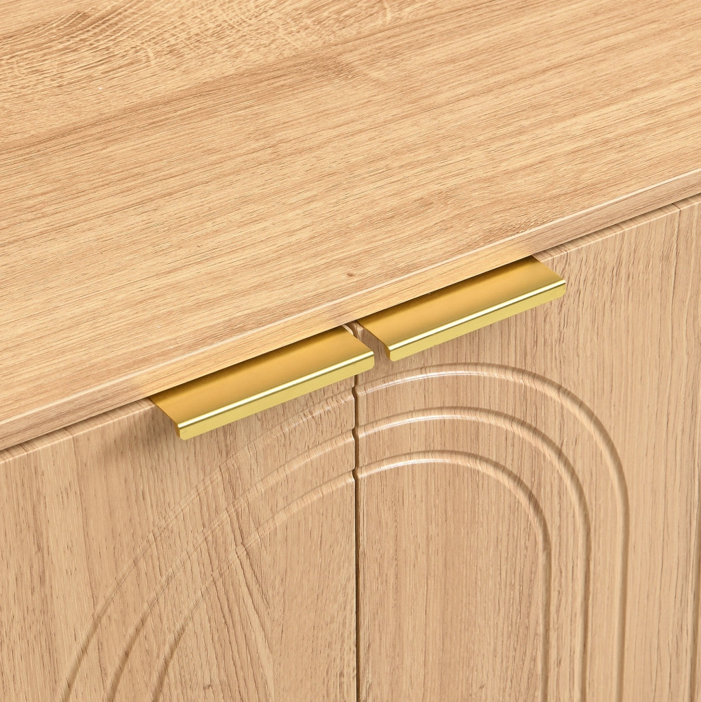 CREDENZA 140x38x75 cm in MDF naturale con 4 ante