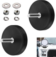 Magneti neodimio, 2 pezzi con viti M6, Ø 66 mm magneti con viti, magneti per frigoriferi per cartelli magnetici, con rivestimento antiscivolo in gomma, per trapano a vite o gancio