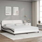 Giroletto-Struttura Letto Dover Bianco e Nero 180x200 cm in Similpelle