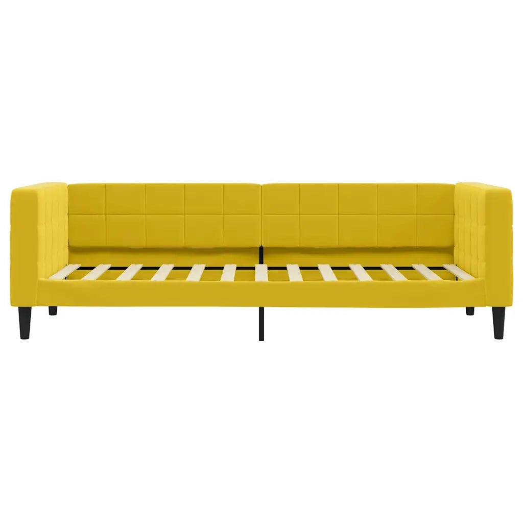 Divano Letto con Materasso Giallo 80x200 cm in Velluto