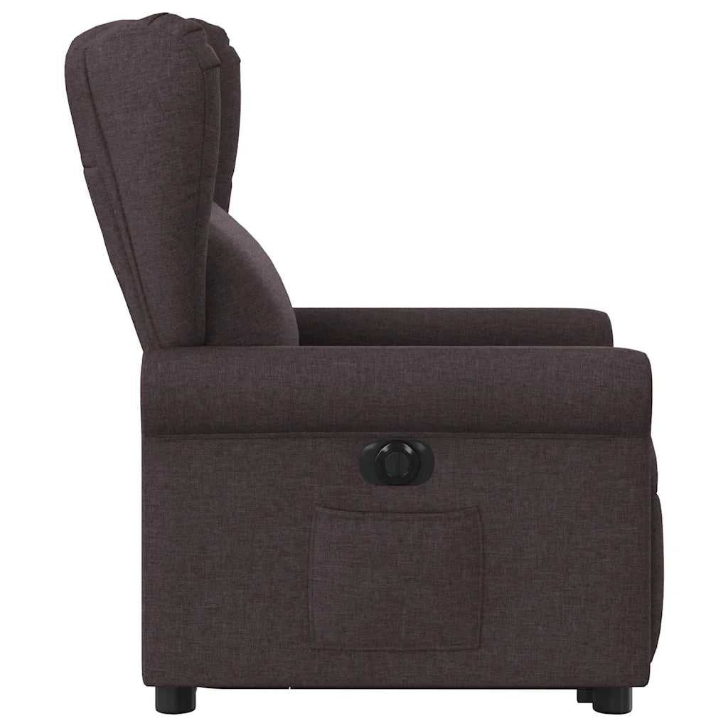 Poltrona Alzapersona Reclinante Elettrica Marrone Scuro Tessuto 3303399