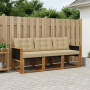 Set di divani da esterno con cuscino 3 pcs Naturale e Beige