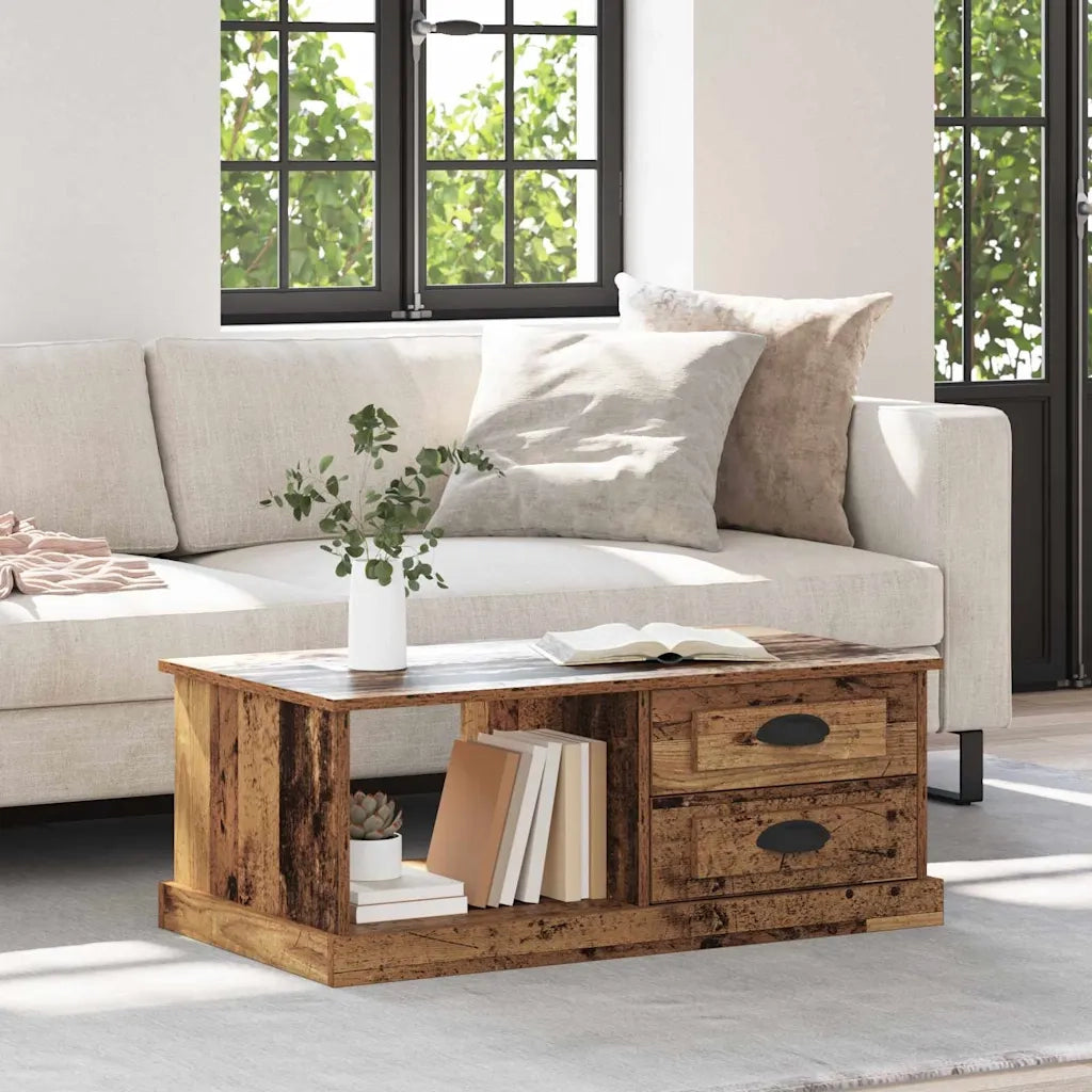 Tavolino da salotto con cassetto Legno vecchio 90 x 50 x 35 cm 881361