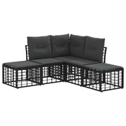 Set di divani da esterno | Set Salotto da Giardino Nero Poliestere