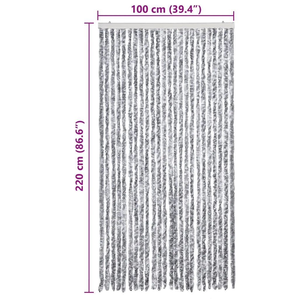 Zanzariera Bianco e Grigio 100x220 cm Ciniglia CFW3241320