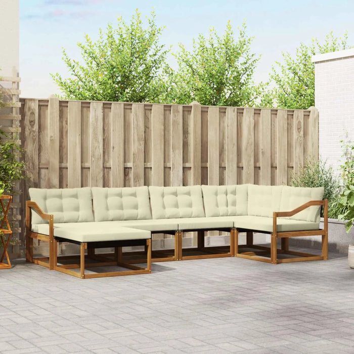 Set di divani da esterno con cuscino 6 pcs Naturale e Crema 3369633