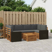 Set di divani da esterno 7 pz Naturale e Antracite 3384093
