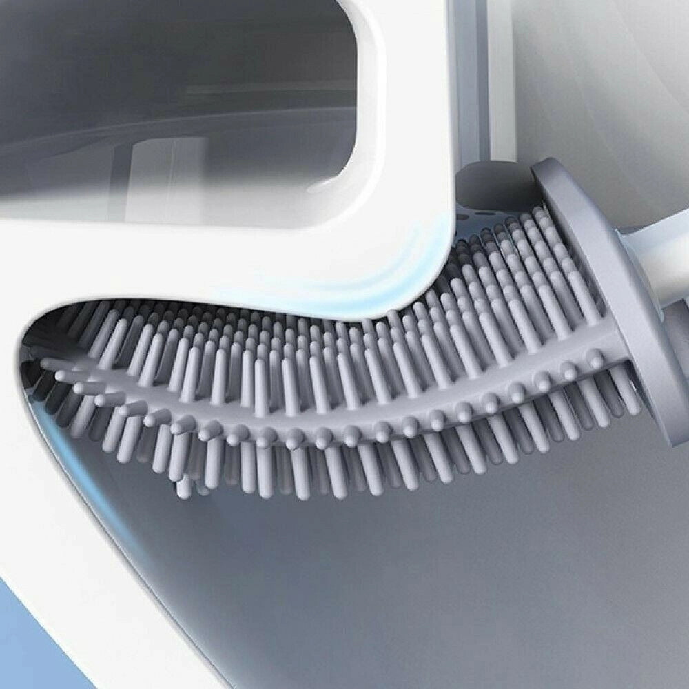 Trade Shop - Scopino Per Wc Bagno Spazzola Per Pulizia In Silicone Con Portascopino Da Muro -