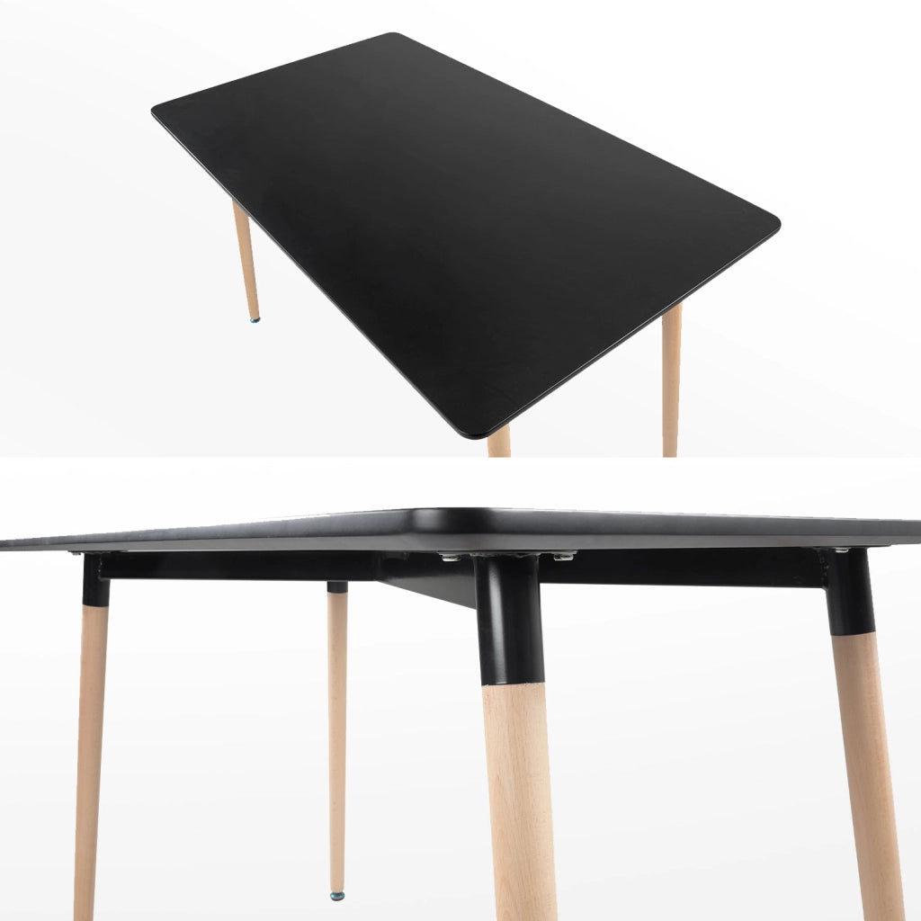Tavolo rettangolare 120 × 70 cm nero PIA