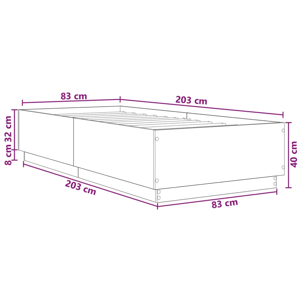 Struttura del letto Bianco 80 x 200 cm Legno ingegnerizzato 3429653