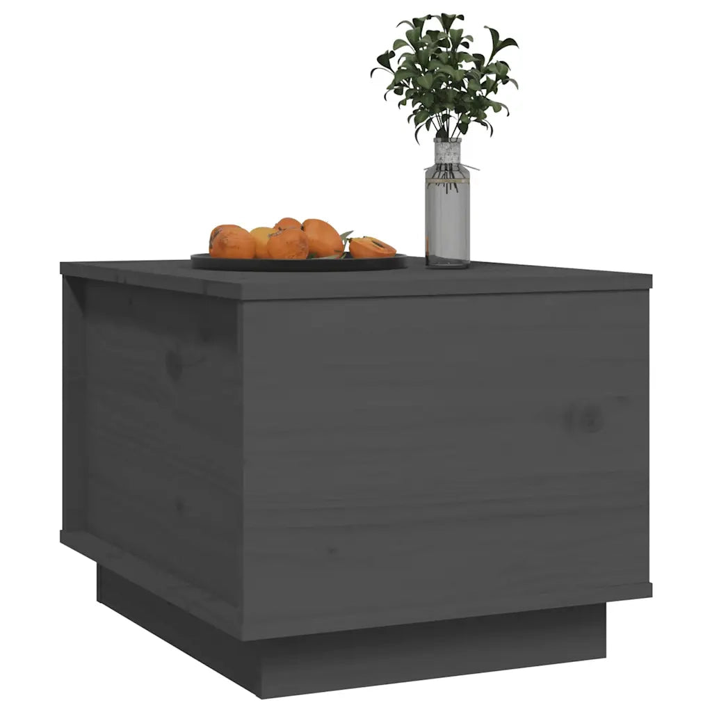Tavolino da Salotto Grigio 40x50x35 cm Legno Massello di Pino 813412