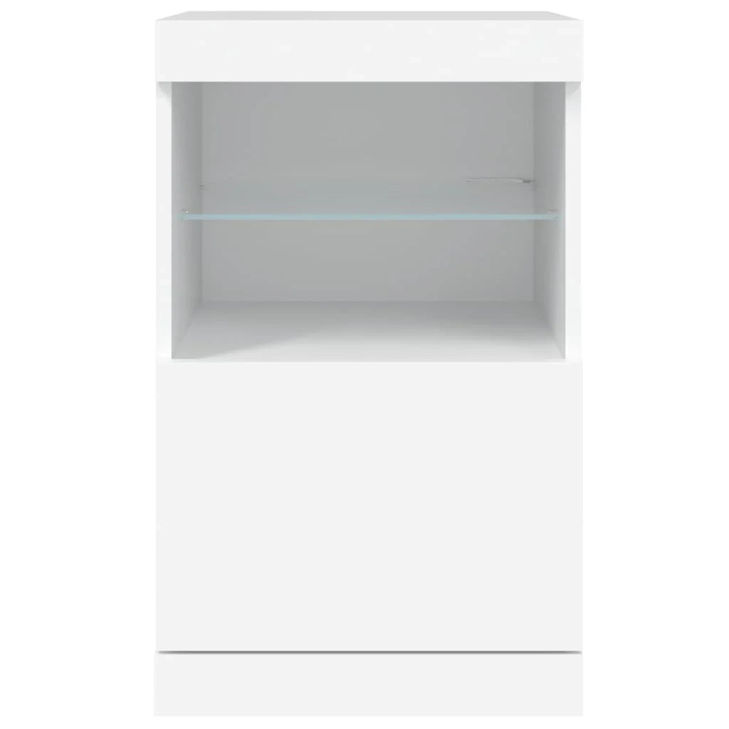 Buffet credenza cassettiera mobiletto mobile contenitore organizer per cucina soggiorno salotto con luci LED 41 x 37 x 67 cm bianco 02_0029851