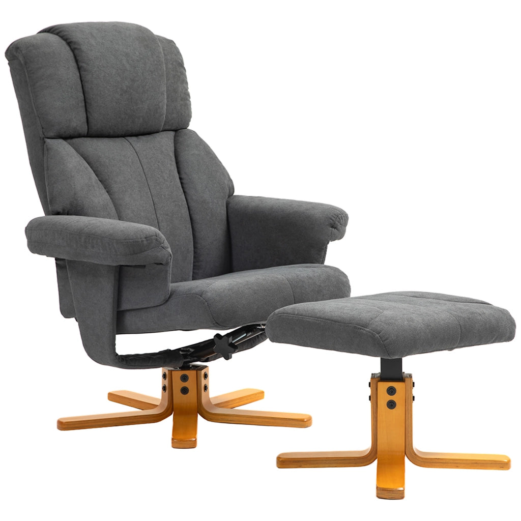 Poltrona relax reclinabile con poggiapiedi ¨C zephmum ¨C 79x80x104 cm grigio scuro