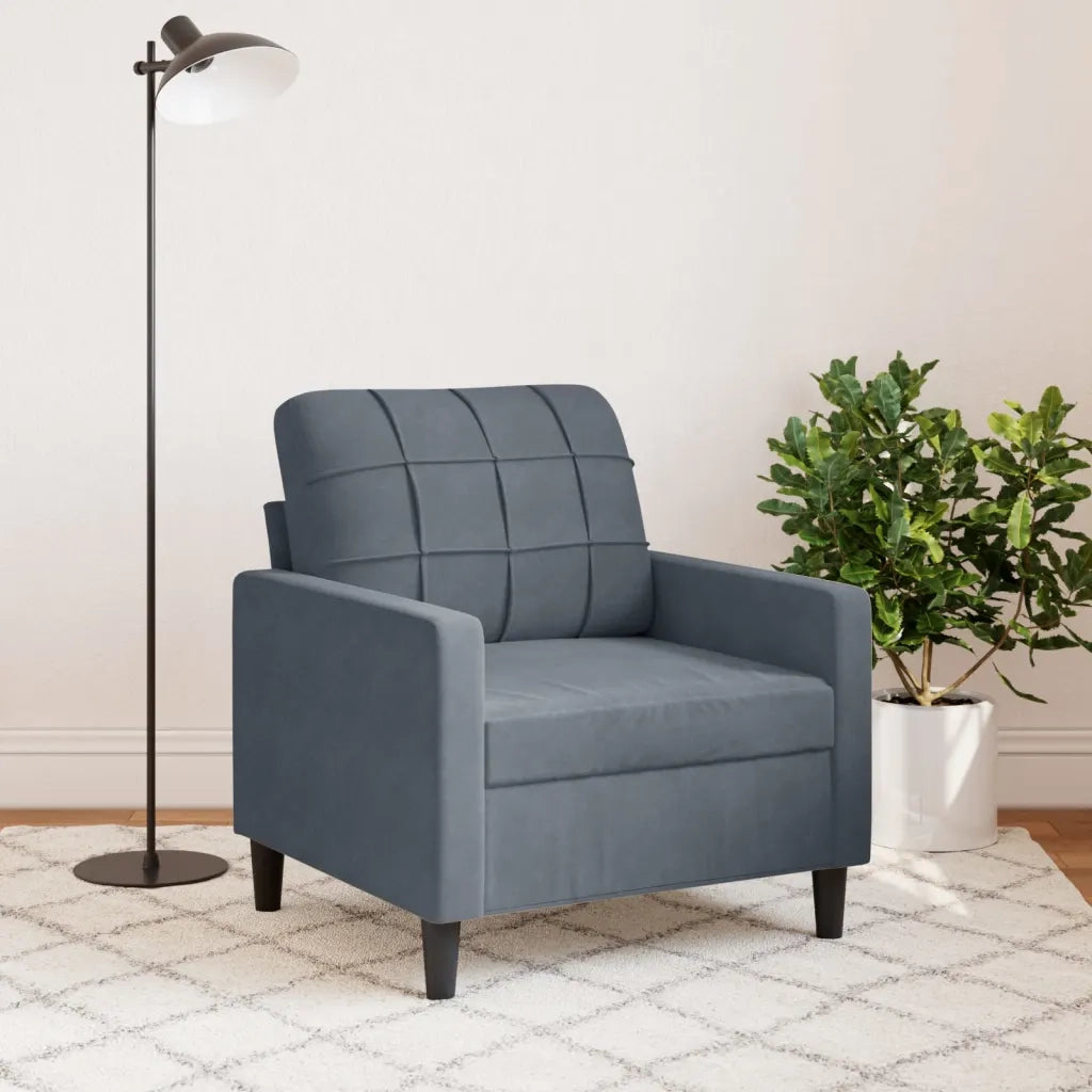 Poltrona | Sedia Relax Grigio Scuro 60 cm Velluto