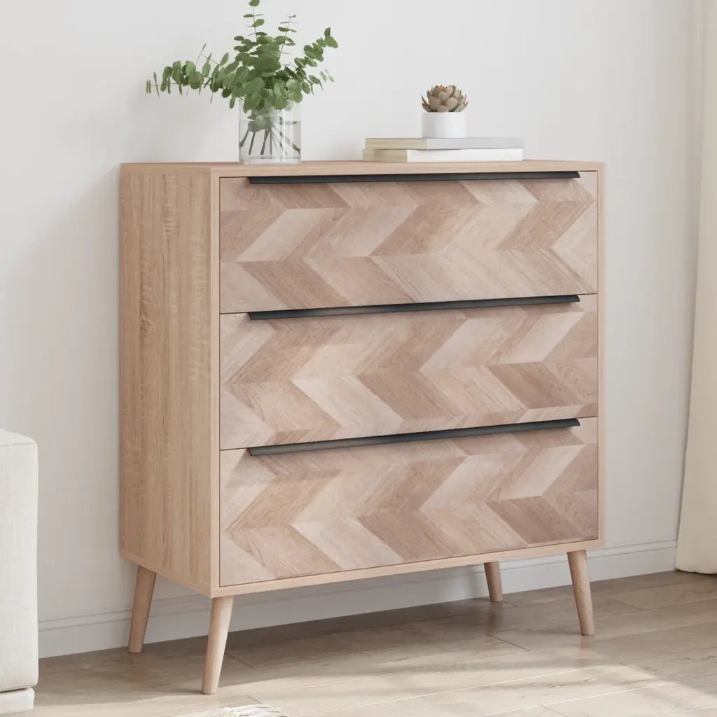 Finori Cassettiera Lusk 03A Rovere Sonoma 80x38,5x87 cm 377414