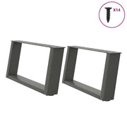 Gambe per Tavolino da CaffÃ¨ a Forma di U 2 pz Antracite 70x(30-31) cm Acciaio