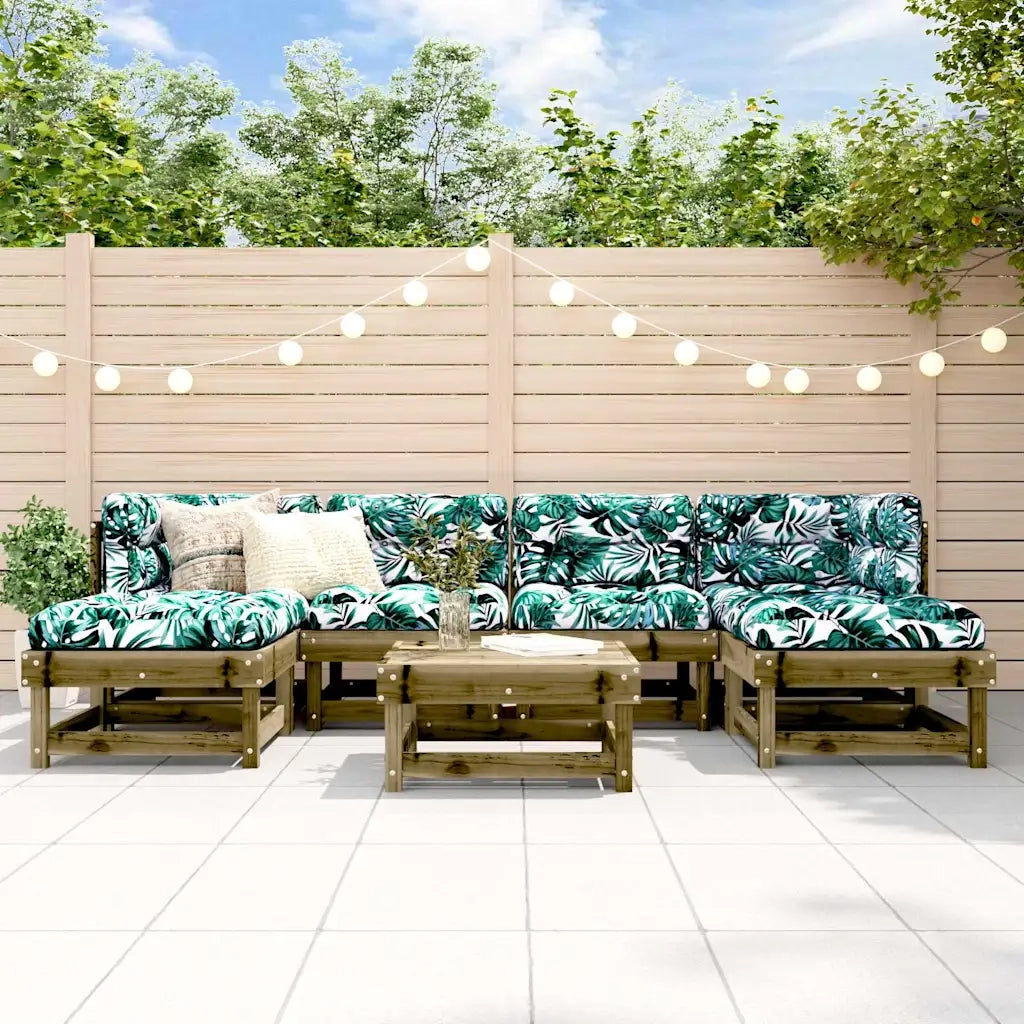 Set Divani da Giardino 7pz con Cuscini Legno Impregnato di Pinocod mxl 100498