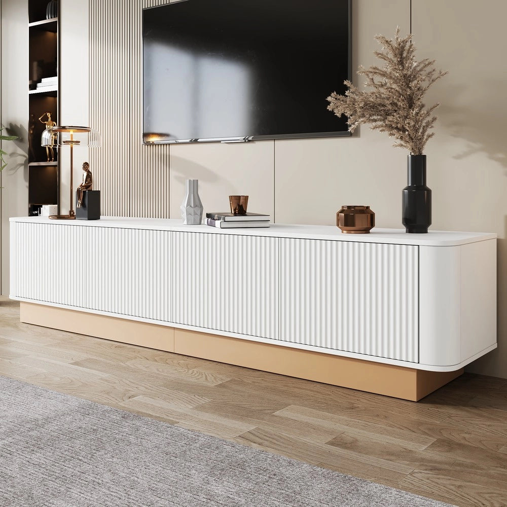 Mobile TV 200 cm ¨C Xylo ¨C Legno MDF, 4 Ante, Soggiorno, Bianco