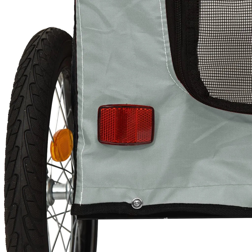 Rimorchio da Bici per Animali Grigio e Nero Oxford e Ferro CFW3428640