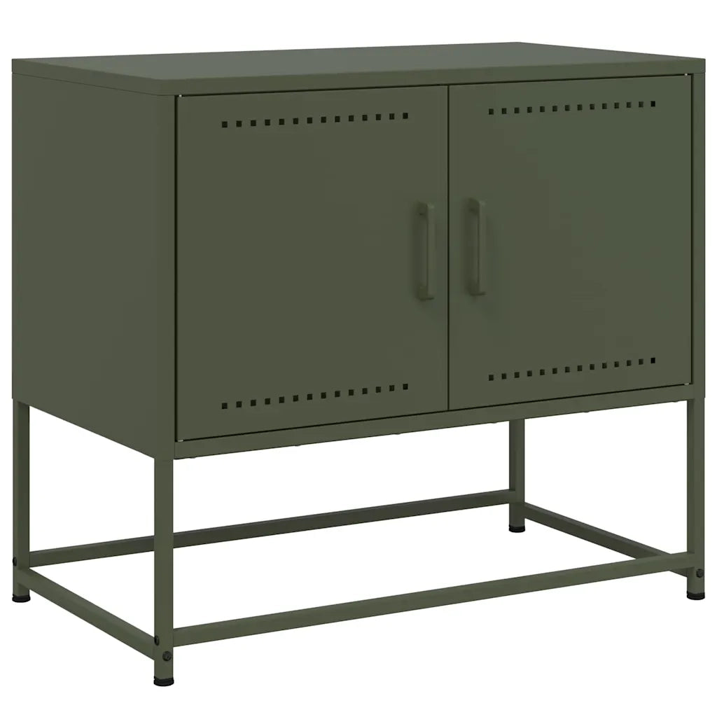 Mobile TV Verde Oliva 68,5x39x60,5 cm in Acciaio 846474