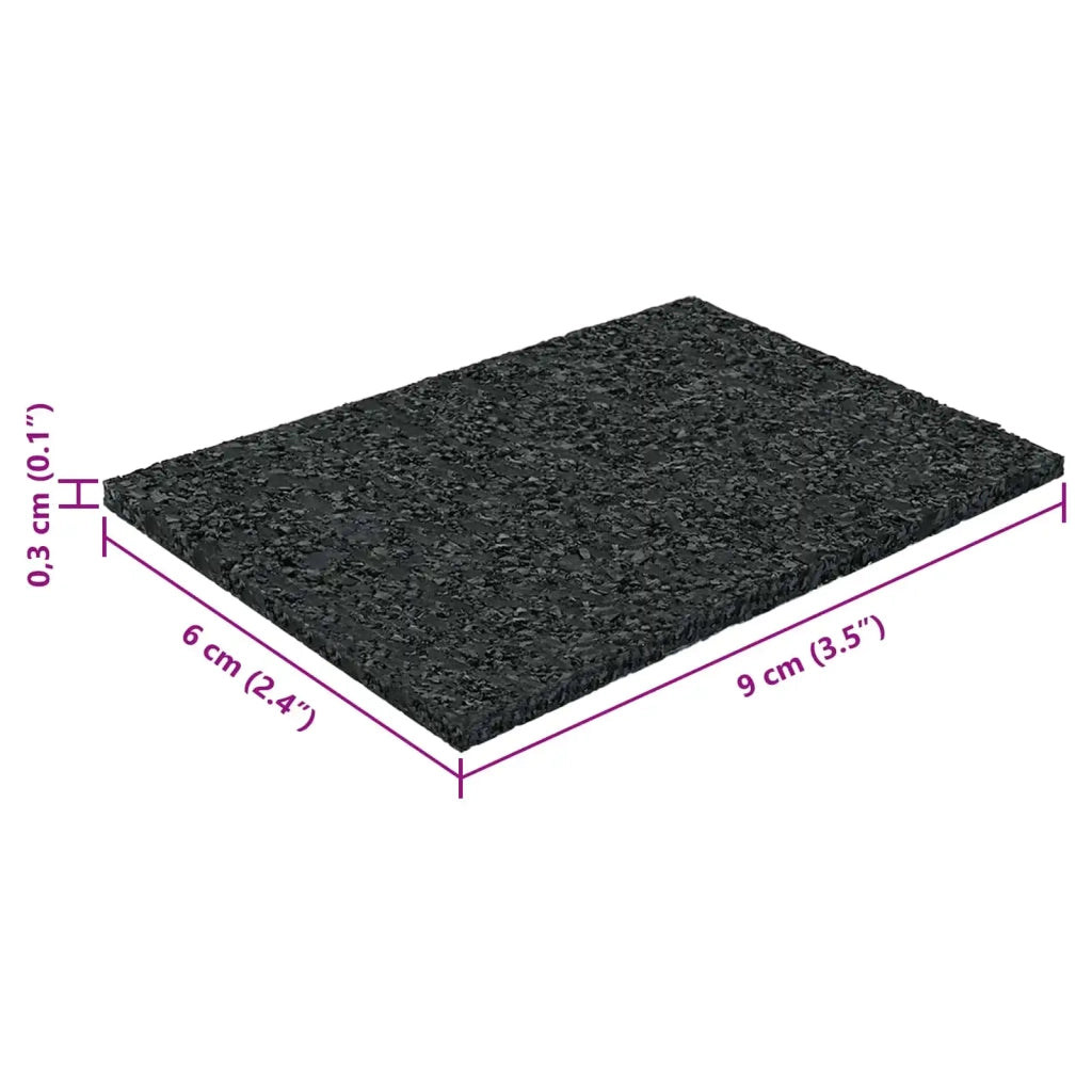 Pad per patio in granuli di gomma Nero 6 x 9 x 0,3 cm Gomma CFW8107929