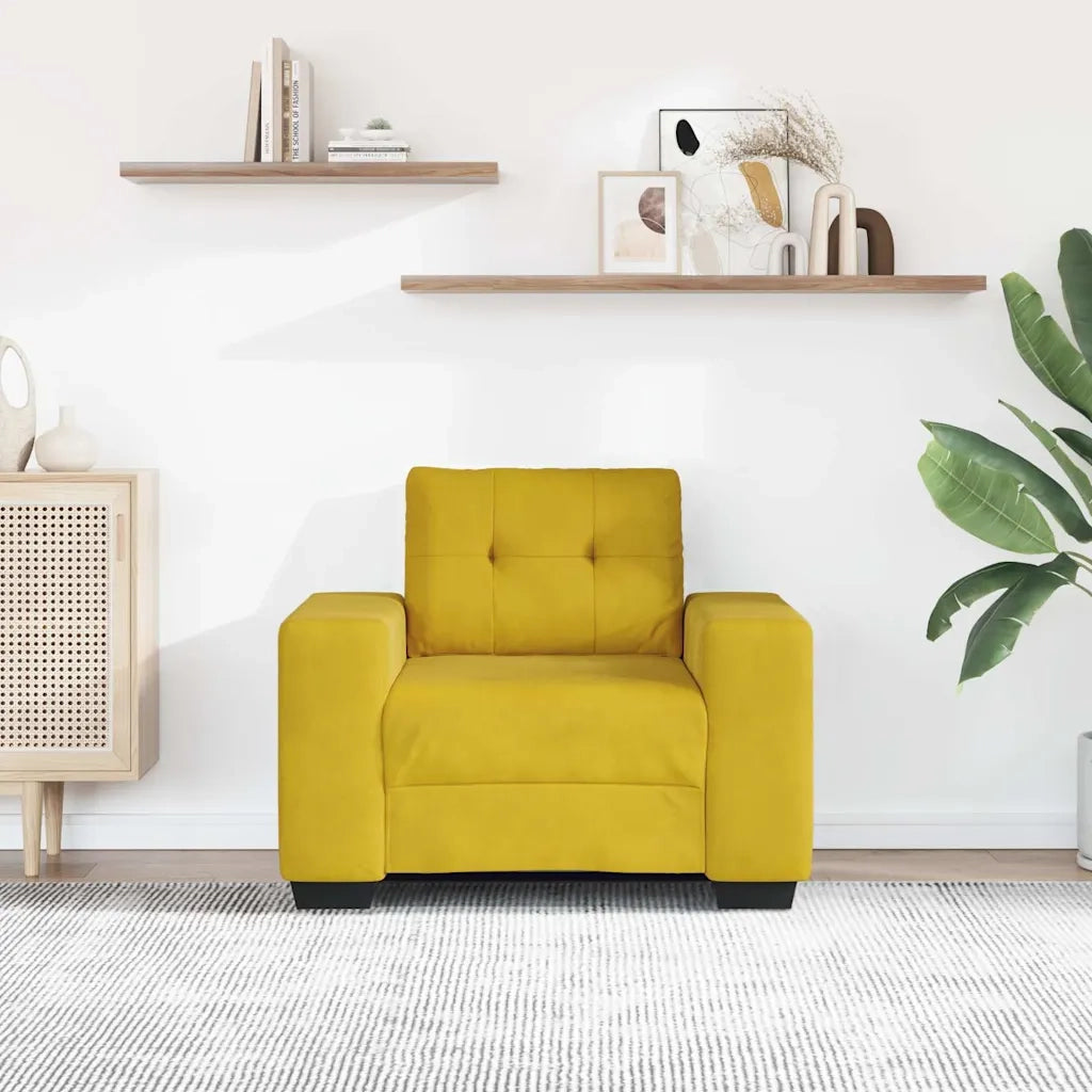 Divano Sedia-Poltrona-Sofa Relax Giallo 60 cm Velluto 532692