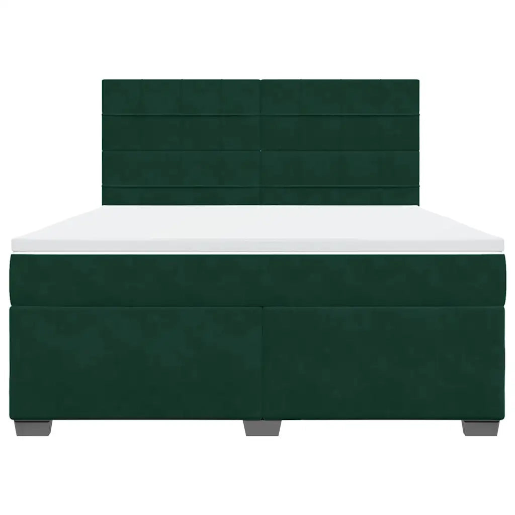 Giroletto a Molle con Materasso Verde Scuro 180x200 cm Velluto 3293281