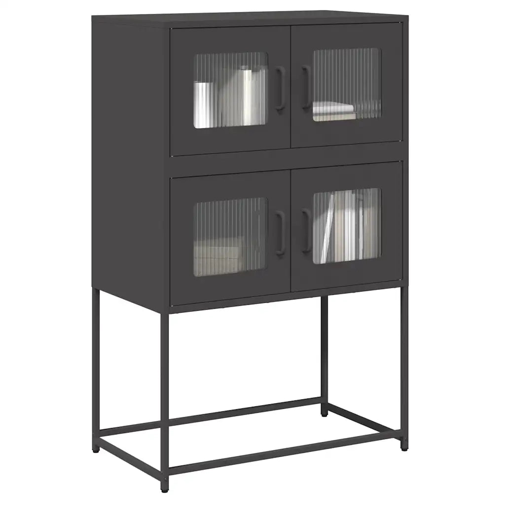 Credenza-Buffet-Armadio da cucina Nera 68x39x107 cm in Acciaio 875935
