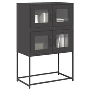 Credenza-Buffet-Armadio da cucina Nera 68x39x107 cm in Acciaio 875935