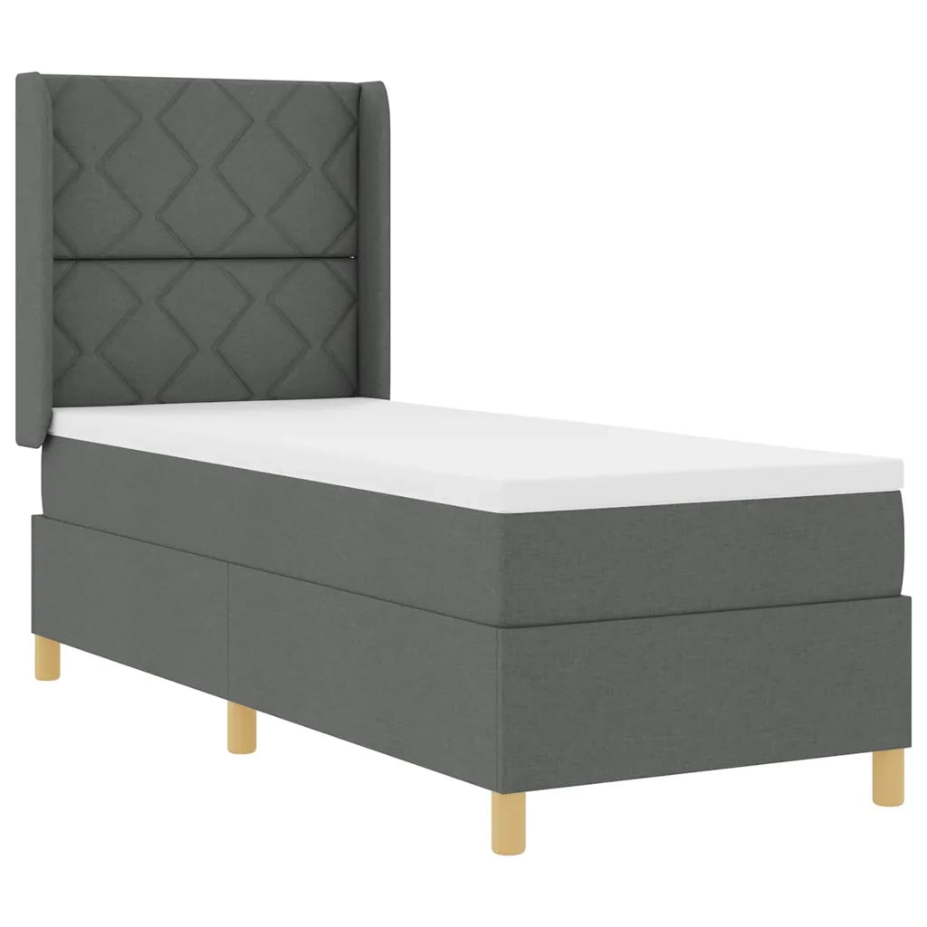 Letto a molle con materasso Grigio 140 x 200 cm Tessuto