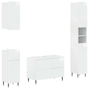 Set di Mobili da Bagno da 4 Pezzi ZWOLLE Bianco Lucido 3417922