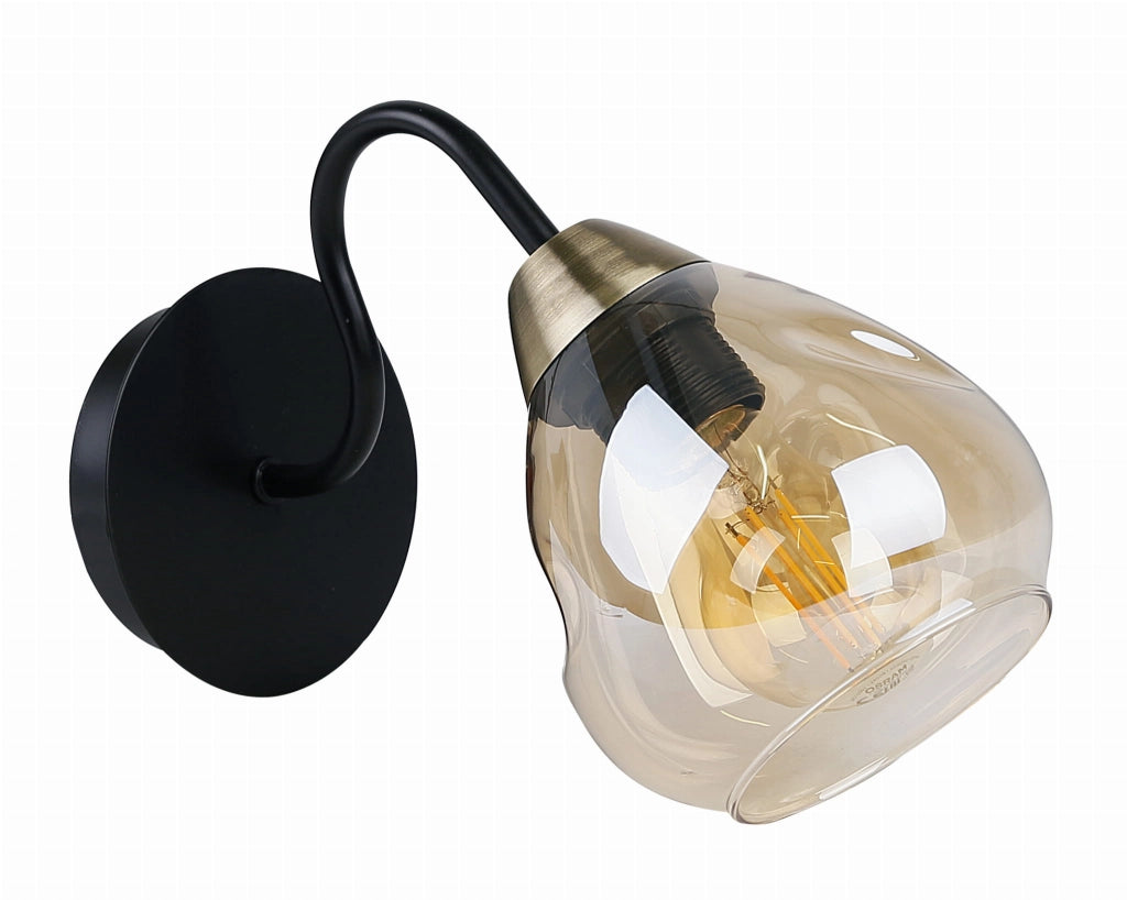 Applique Candellux UNICA nero ottone vetro E27 40W