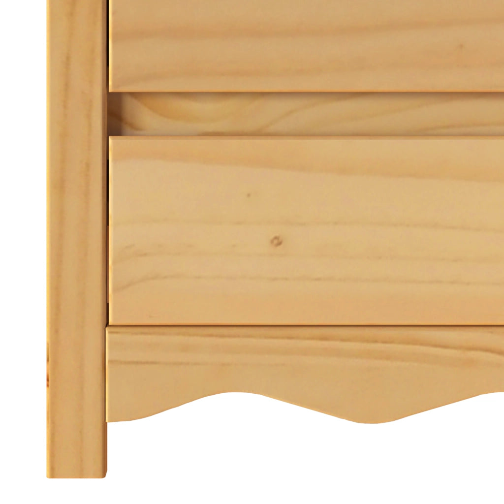 Comodino  "DRAMMEN" 45x35x56 cm in Legno Massello di Pino