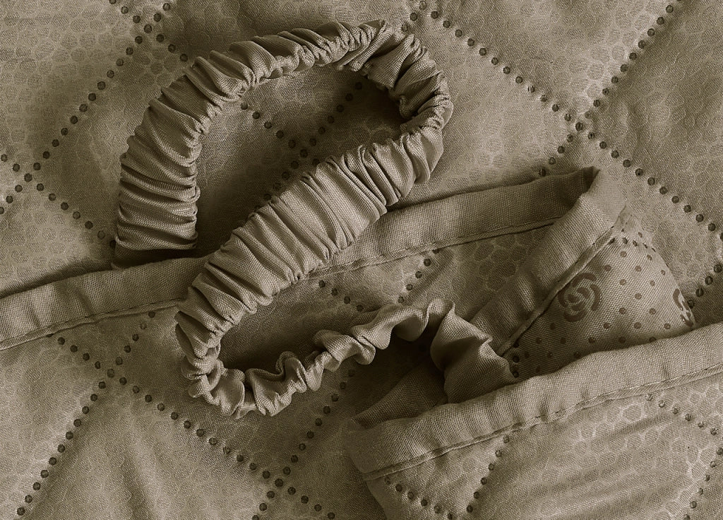 Copridivano Trapuntato Impermeabile Antimacchia Mod. Imperiale Pitonato Tortora - Poltrona - Tortora