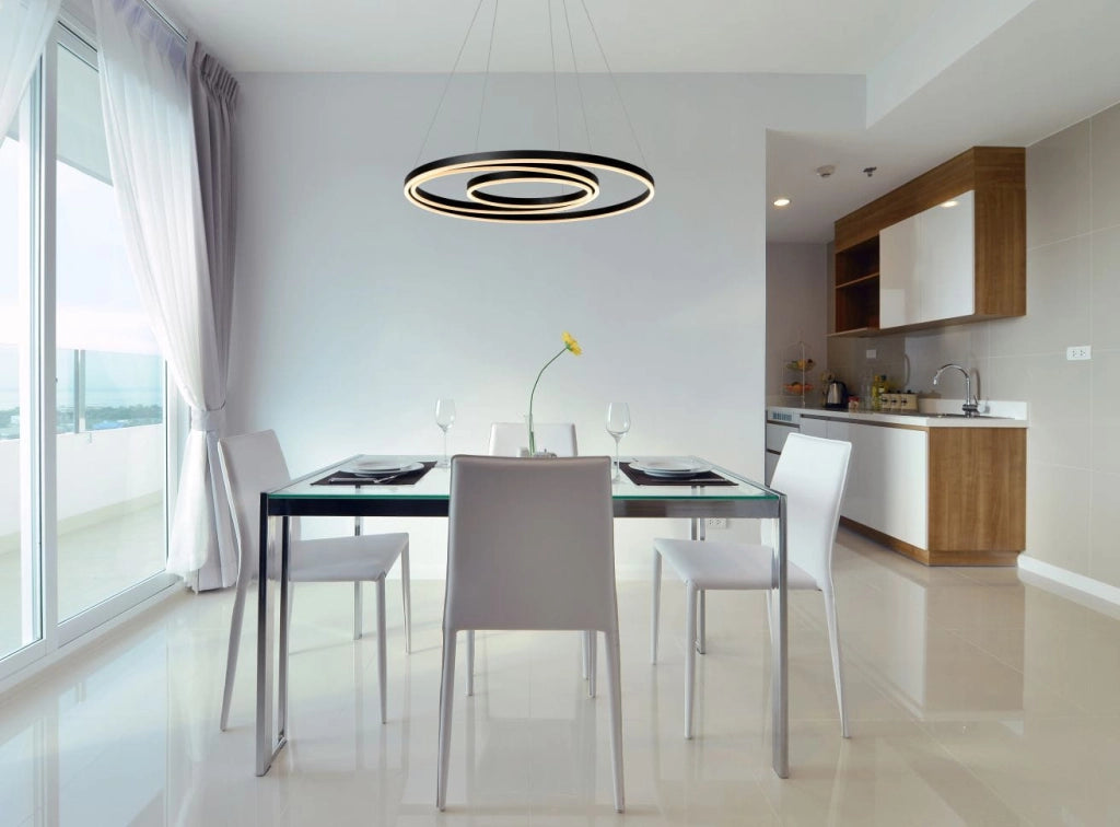 Lampadario Lucide Triniti LED 136W 3000K nero/bianco