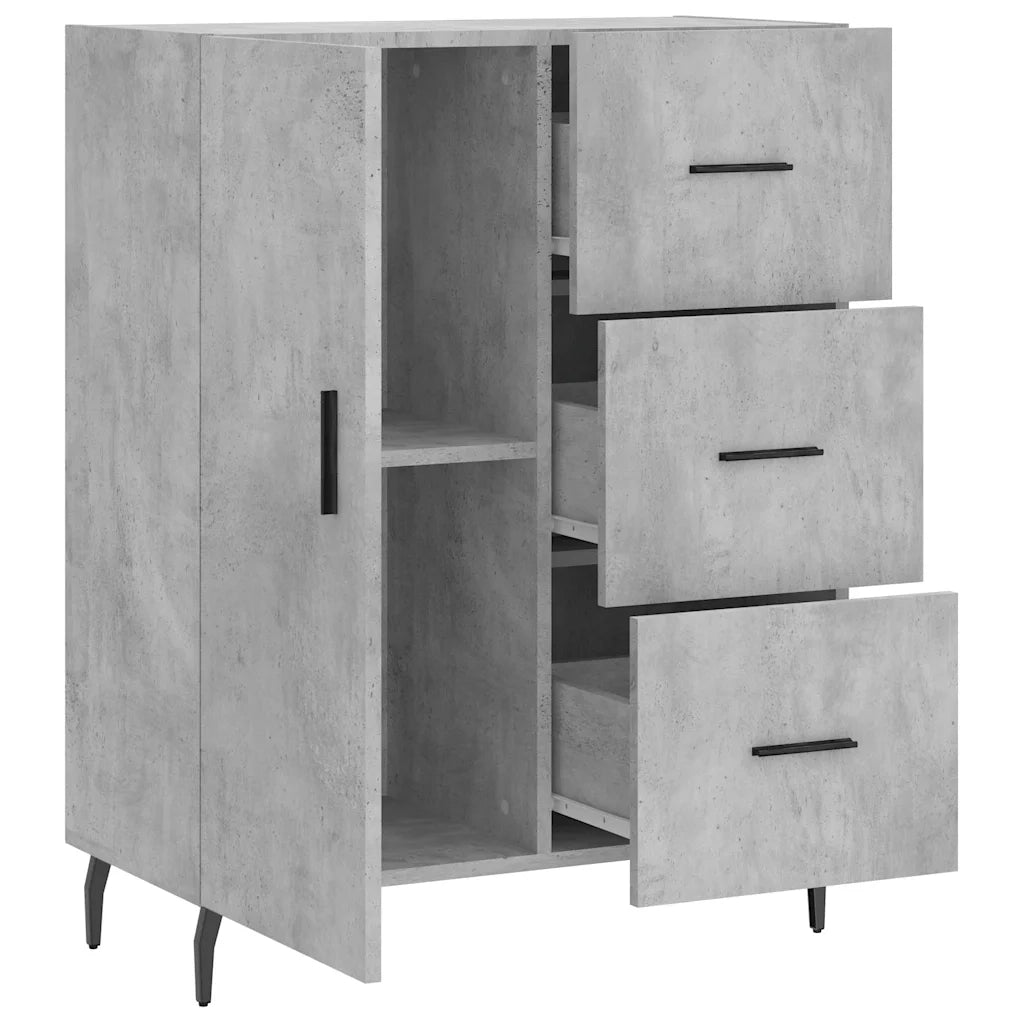 Credenza-Buffet-Armadio da cucina Grigio Cemento 69,5x34x90 cm in Legno Multistrato 370577