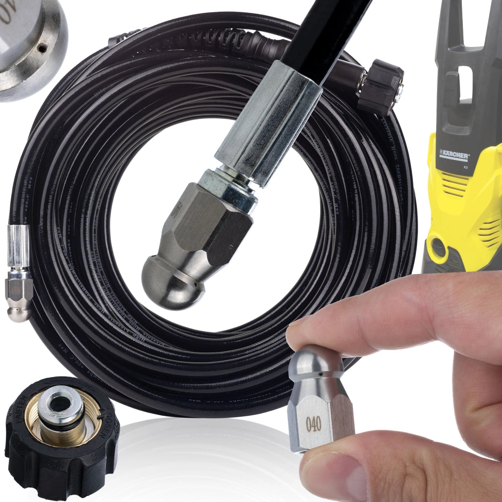 Tubo Alta Pressione 40m con Ugello Intercambiabile – Compatibile con Idropulitrice Kärcher K2-K7 | Filettatura M22