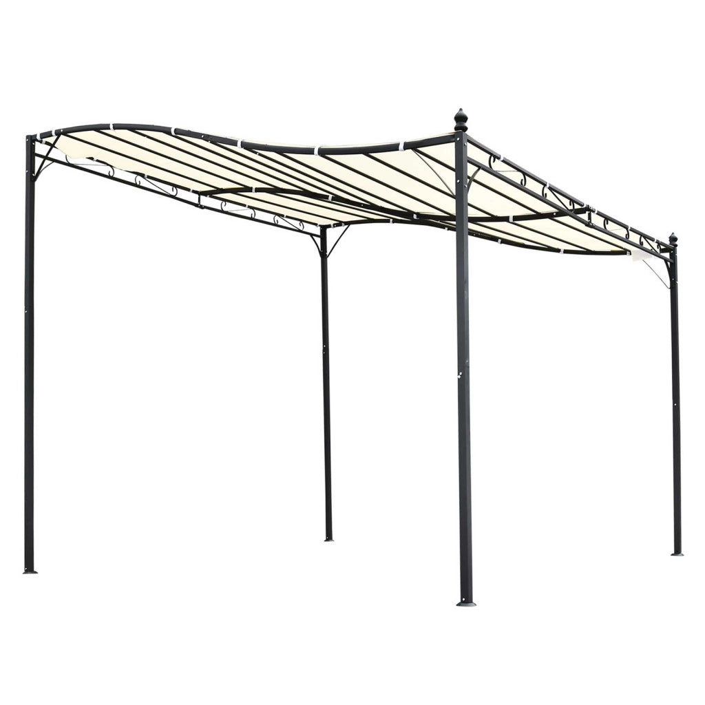 Pergola da giardino 3x3 m ¨C zephmum ¨C crema, metallo e poliestere 180 g/m2