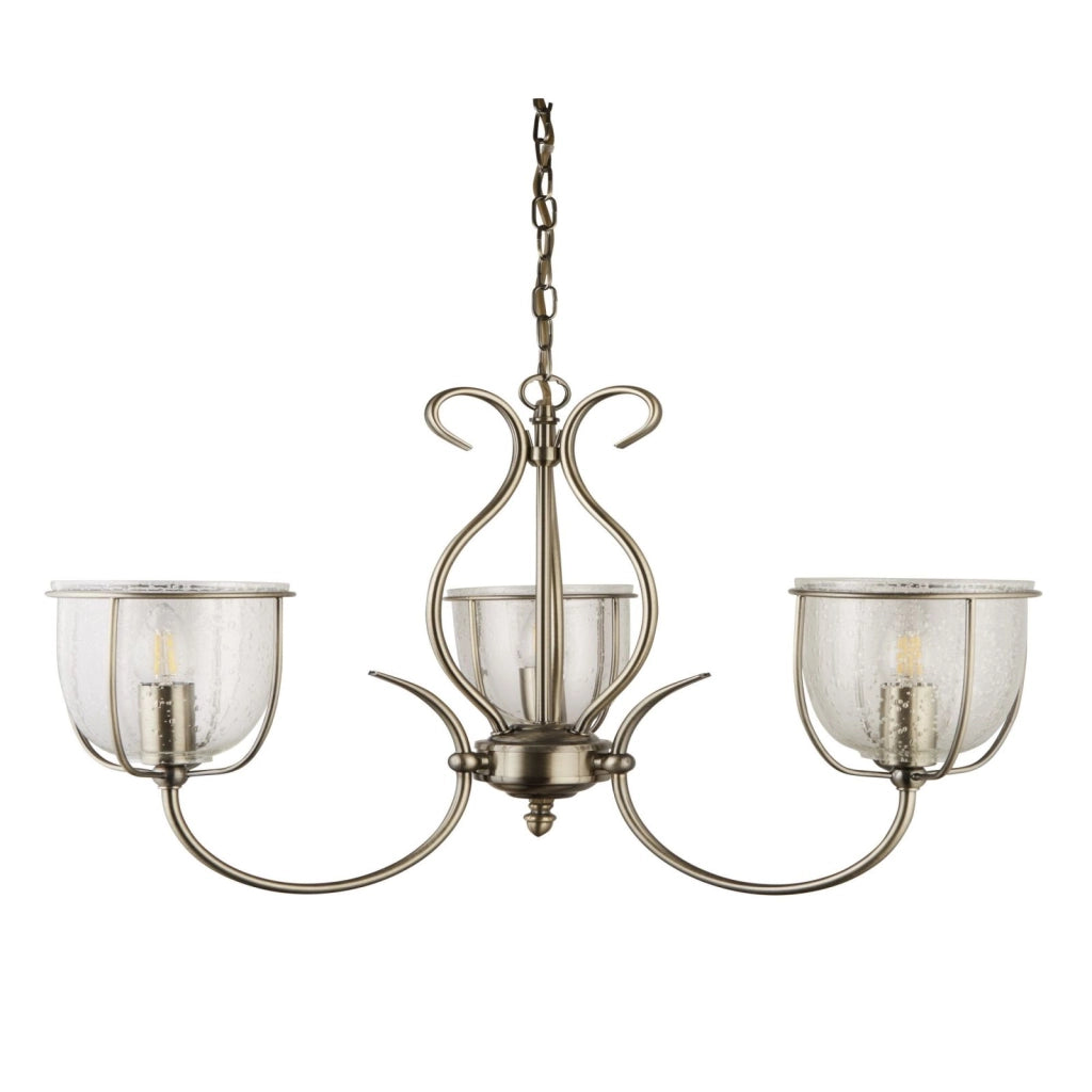 Silhouette 3Lt Pendant - Metallo ottone anticato e vetro seminato