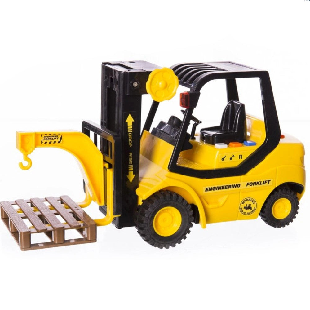 Trade Shop - Muletto Giocattolo Per Bambini Con Pedana Cassa 25cm Cantiere Mezzo Da Lavoro -